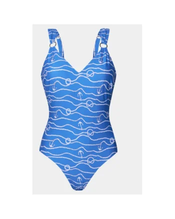 Costum de baie dama,  303784317, Nylon/Elastan, Albastru, Albastru