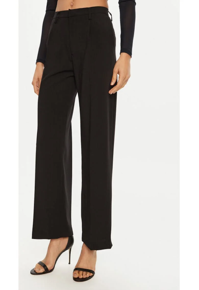 Pantaloni dama,  304923432, Poliester, Negru, Negru