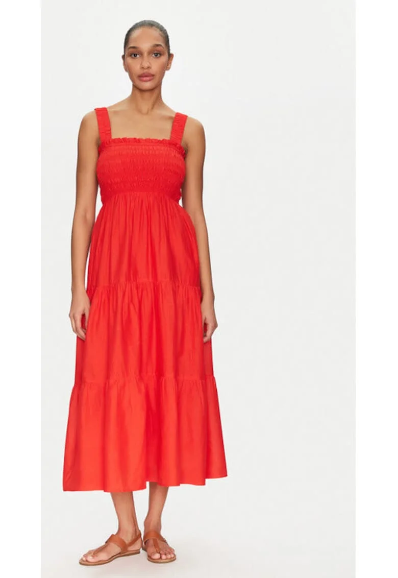 Rochie dama,  305002143, Bumbac organic, Portocaliu, Portocaliu