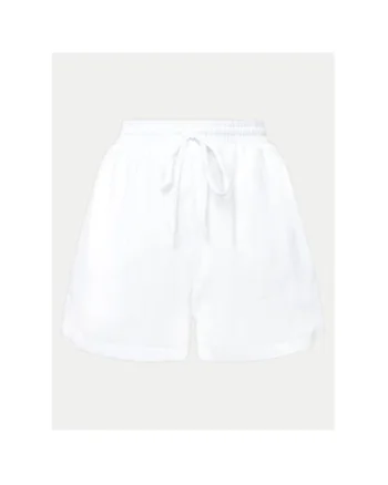 Pantaloni scurti dama,  304990465, Bumbac, Alb, Alb