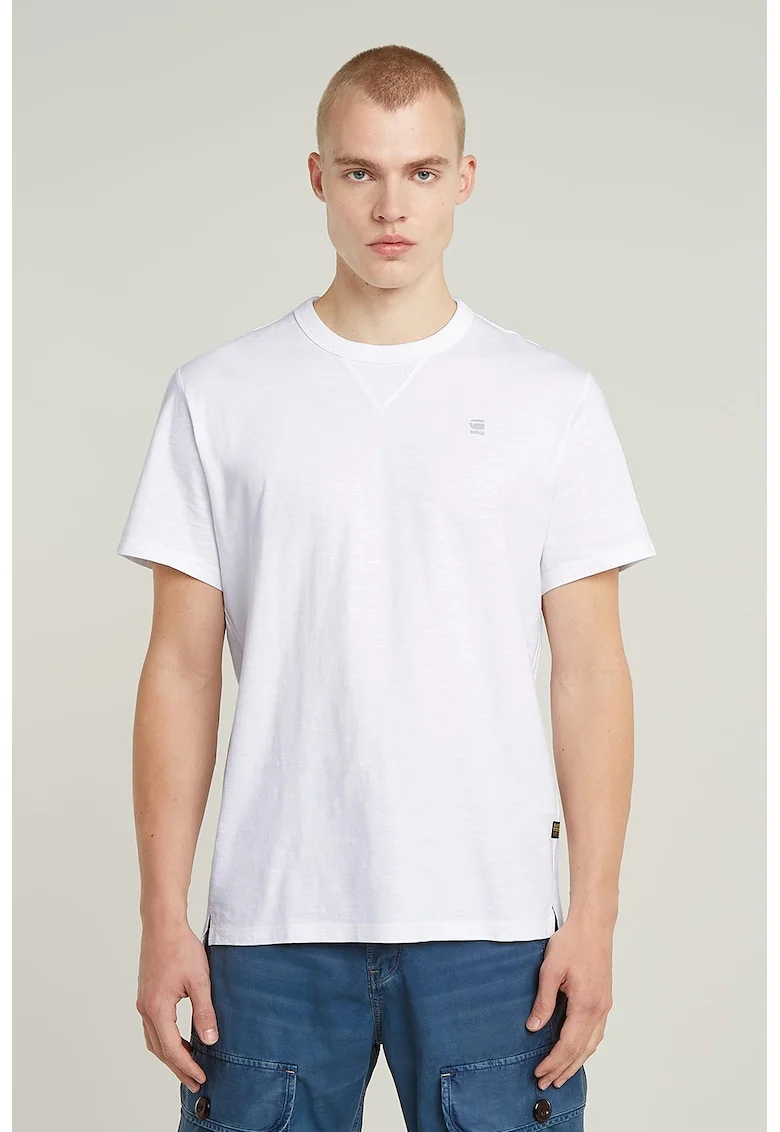 Tricou lejer din bumbac organic, Alb optic