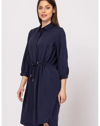 Rochie-camasa cu slituri laterale Villach, Bleumarin