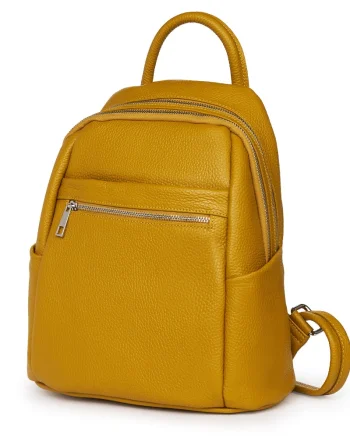 Rucsac dama din piele Jonathan galben mustar