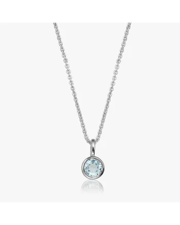 Colier din argint Birthstone December - Topaz Albastru