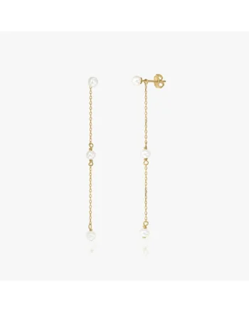 Cercei din argint Golden Leilani - Perle Naturale