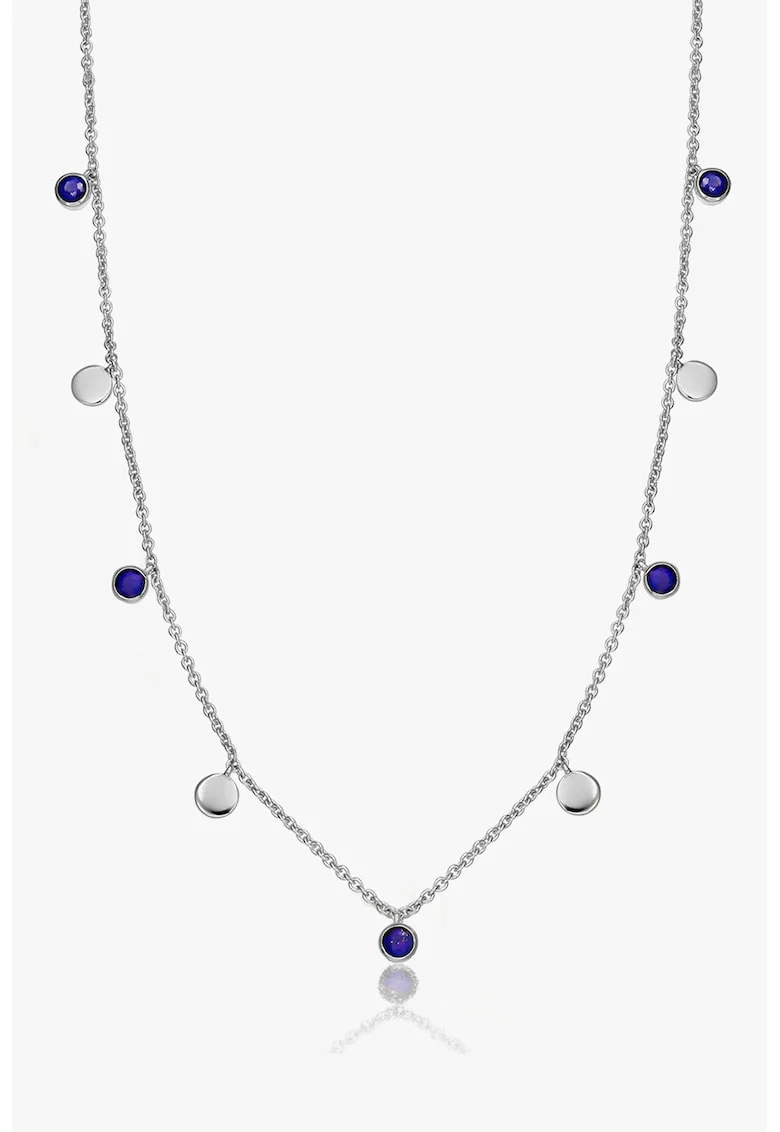 Colier din argint veritbail 925 decorat cu Lapis Lazuli Noora, Argintiu/Bleumarin