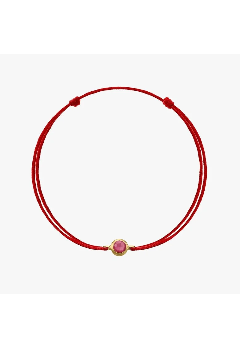 Bratara snur din argint Birthstone May - Onix Verde