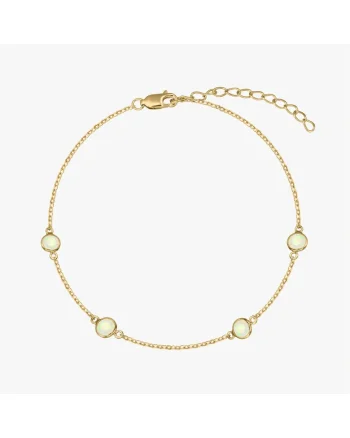 Bratara din argint Birthstone Golden October - Opal