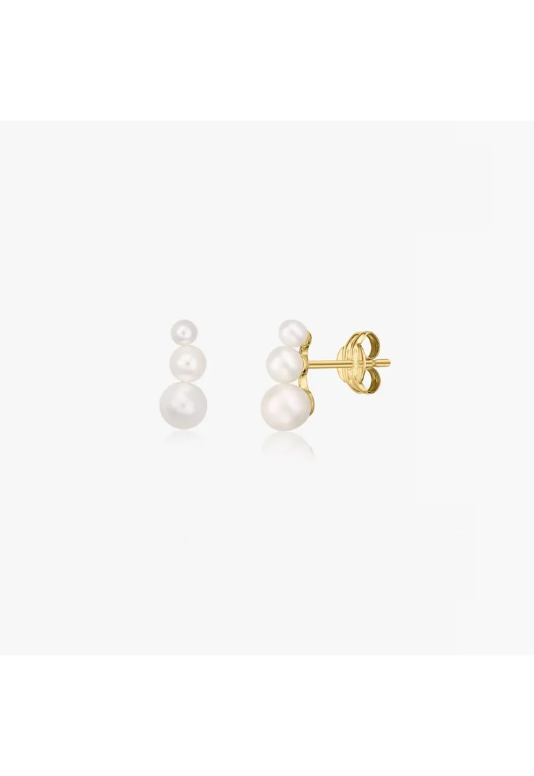 Cercei din aur Tiny Pearls