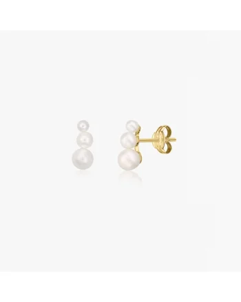 Cercei din aur Tiny Pearls