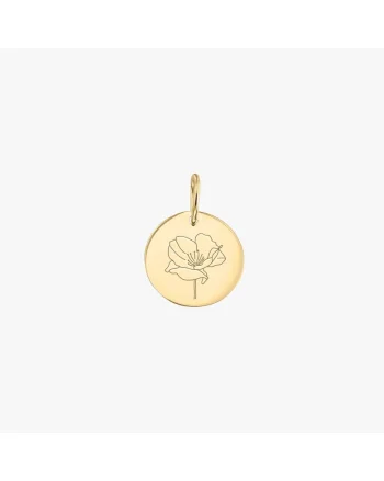 Pandantiv din aur Birth Flower - August Poppy