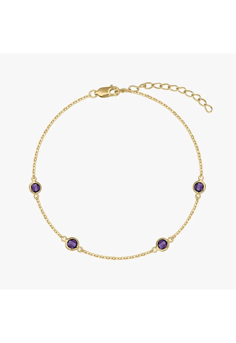 Bratara din argint Birthstone Golden February - Ametist