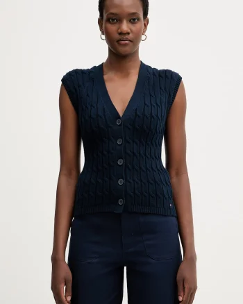 Tommy Hilfiger vestă pentru femei, din bumbac