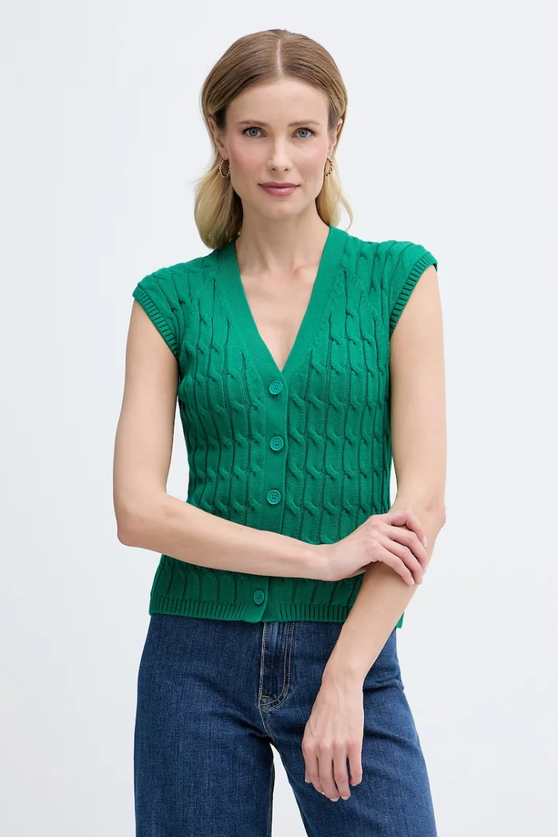 Tommy Hilfiger vestă pentru femei, din bumbac