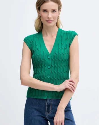 Tommy Hilfiger vestă pentru femei, din bumbac