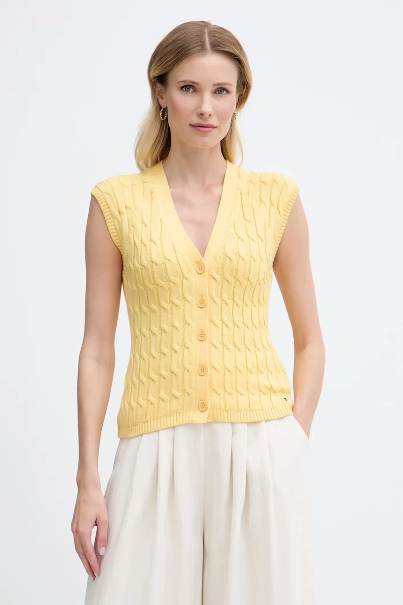Tommy Hilfiger vestă pentru femei, din bumbac