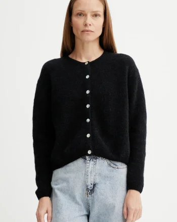 American Vintage cardigan din amestec de lână GILET ML COL ROND