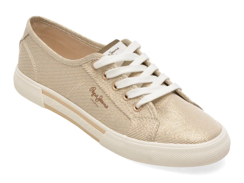 Pantofi sport PEPE JEANS aurii, LS31439, din material textil