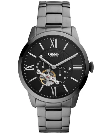 Ceas automatic cu bratara metalica, Gri inchis