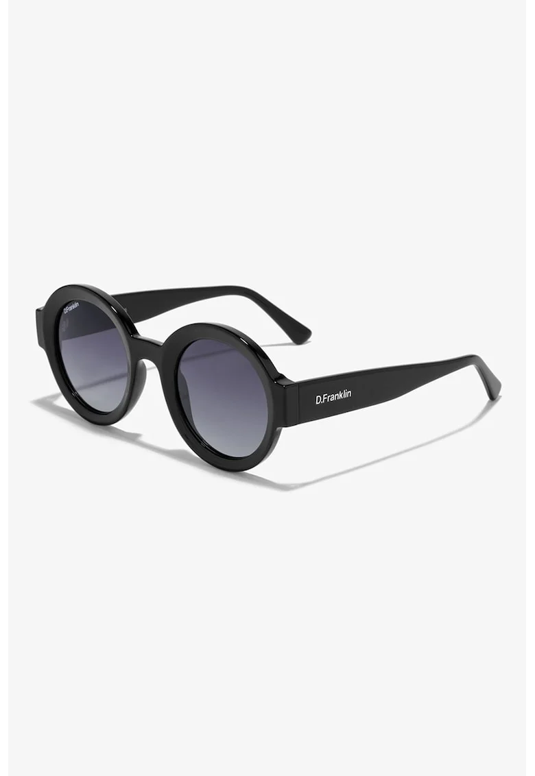 Ochelari de soare rotunzi cu lentile polarizate, Negru