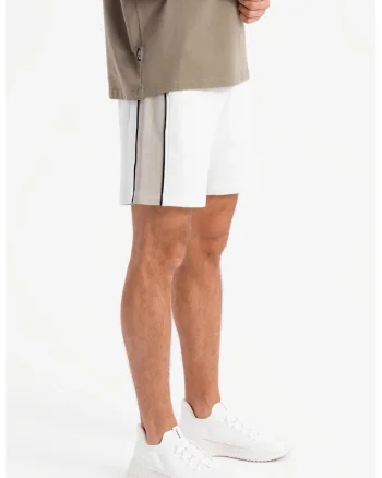 Pantaloni scurti relaxed fit cu buzunare laterale, Alb murdar