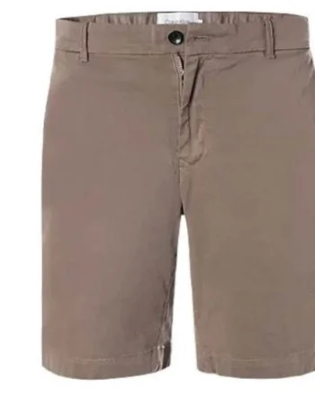 Pantaloni scurti  slim fit, culoare maro, material bumbac-elastan