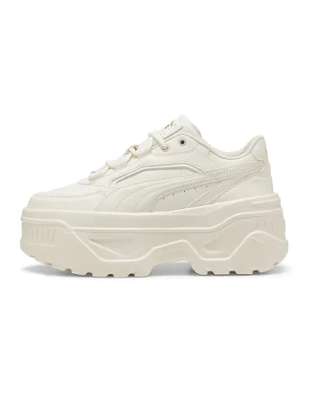Pantofi sport Karmen X-tra flatform de piele ecologica, Crem