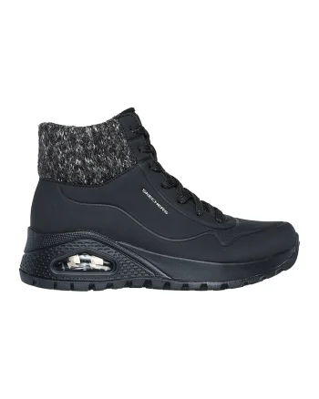 Ghete cu talpa wedge Uno Rugged Darling, Negru