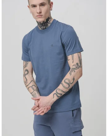 Tricou de bumbac cu decolteu la baza gatului