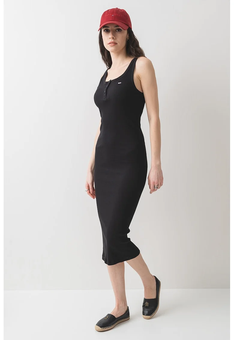 Rochie midi cambrata din bumbac