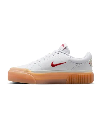 Pantofi sport din piele cu garnituri din material textil Court Legacy, Rosu/Alb