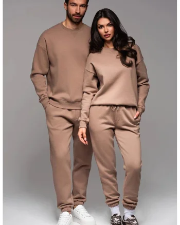 Bluza de trening unisex cu maneci cazute, Maro