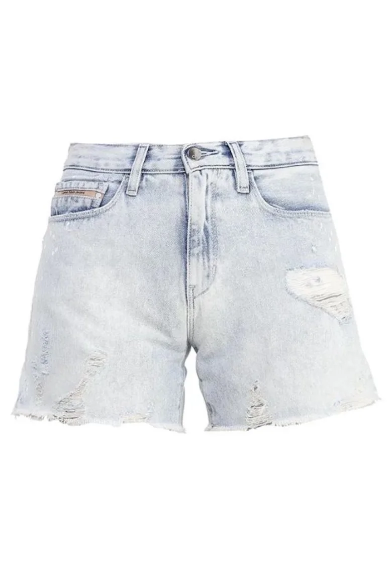 Pantaloni Scurti Din Denim Cu Talie Inalta