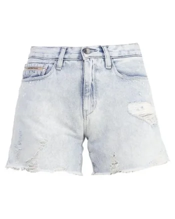 Pantaloni Scurti Din Denim Cu Talie Inalta