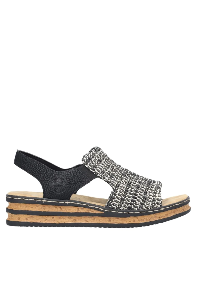Sandale casual, dama,  ANTISTRES, 62971-00 negru, textil, Negru