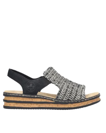 Sandale casual, dama,  ANTISTRES, 62971-00 negru, textil, Negru