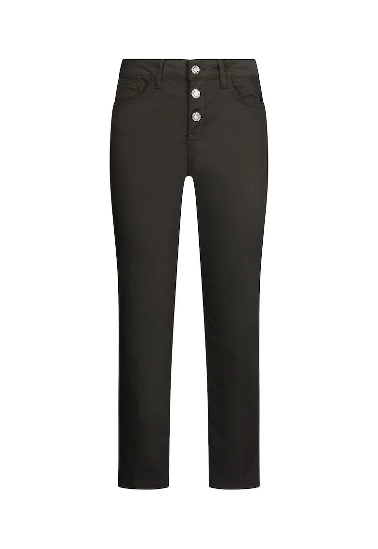 Pantaloni crop cu talie inalta, Negru
