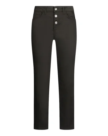 Pantaloni crop cu talie inalta, Negru