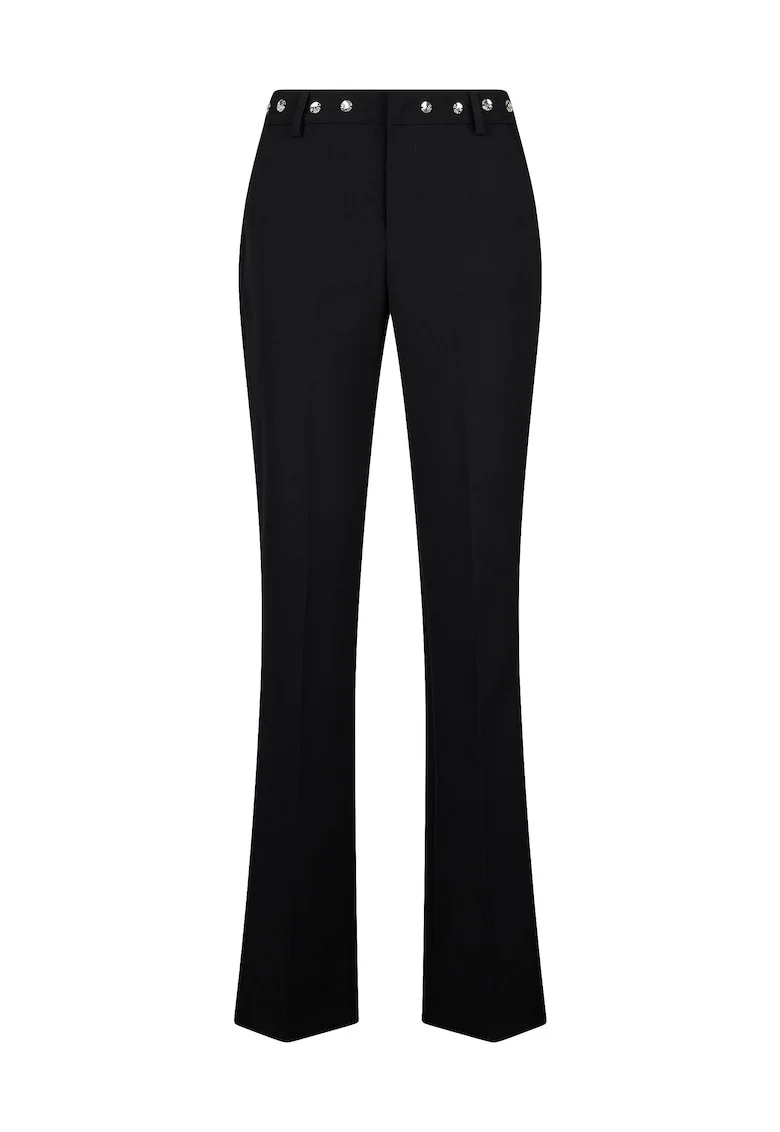 Pantaloni evazati cu pliuri, Negru