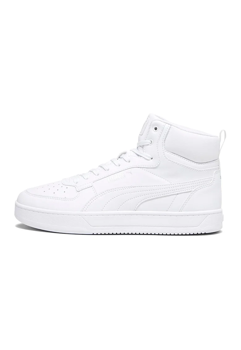 Pantofi sport mid-high de piele ecologica cu model unisex Caven 2.0, Alb optic