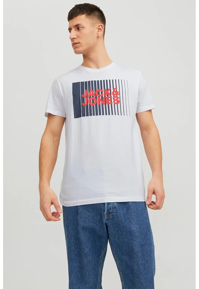 Tricou din bumbac organic Corp, Rosu/Alb/Bleumarin