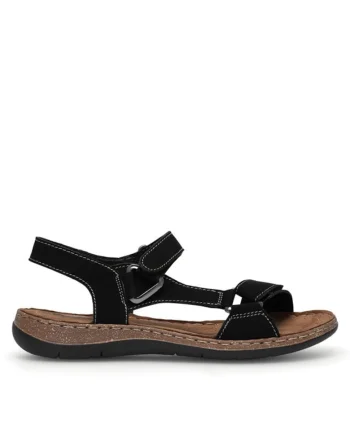 Sandale dama,  Piele naturala, Negru, Negru
