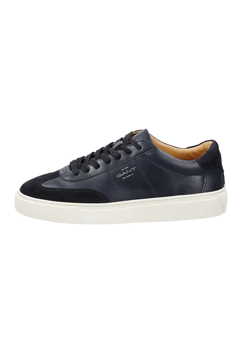 Pantofi sport din piele cu garnituri din piele intoarsa McJulien, Bleumarin