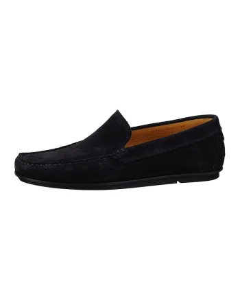 Pantofi loafer din piele intoarsa cu model uni Wilmon, Bleumarin