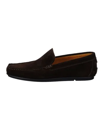 Pantofi loafer din piele intoarsa cu model uni Wilmon, Maro inchis