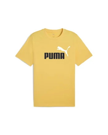 Tricou cu decolteu la baza gatului si imprimeu logo Essentials 2, Alb/Negru/Galben sofran