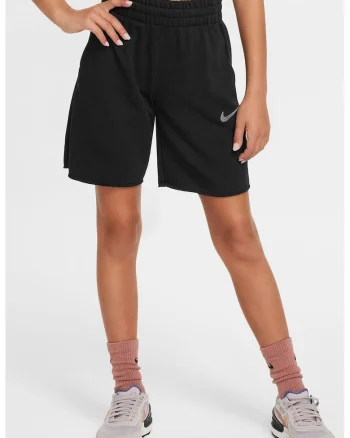 Pantaloni scurti cu talie inalta, Negru stins