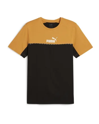 Tricou din bumbac Essential Block Tape, Negru/Portocaliu