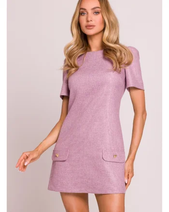 Rochie mini in forma de trapez,, Roz