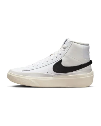 Pantofi sport din piele si piele ecologica Blazer Revenant, Alb/Negru/Crem